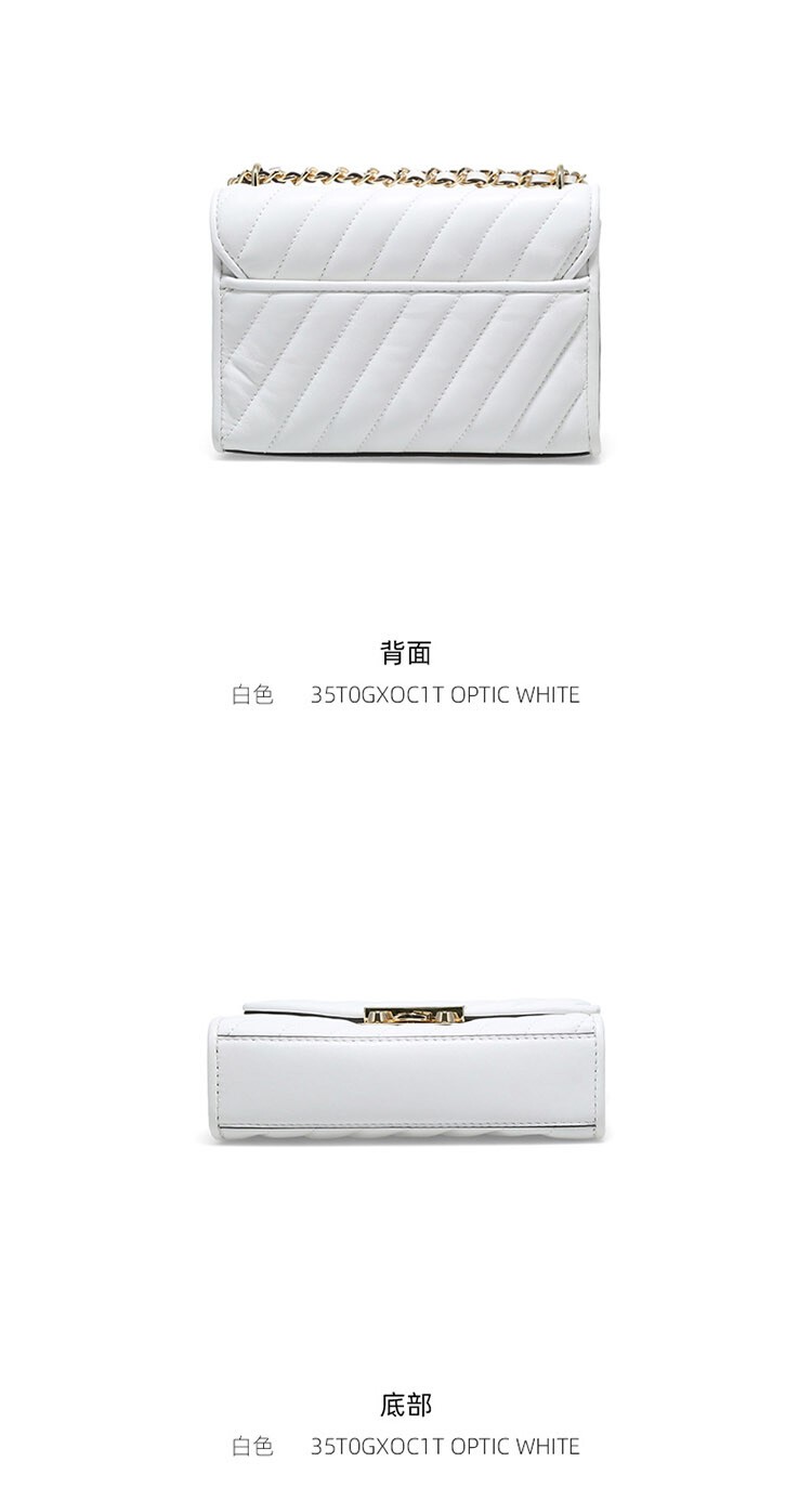 商品Michael Kors|Michael Kors 奥莱 PVC配皮女士单肩斜挎包 35T0GXOC1T-OPTIC-WHITE 送礼好物,价格¥1057,第5张图片详细描述