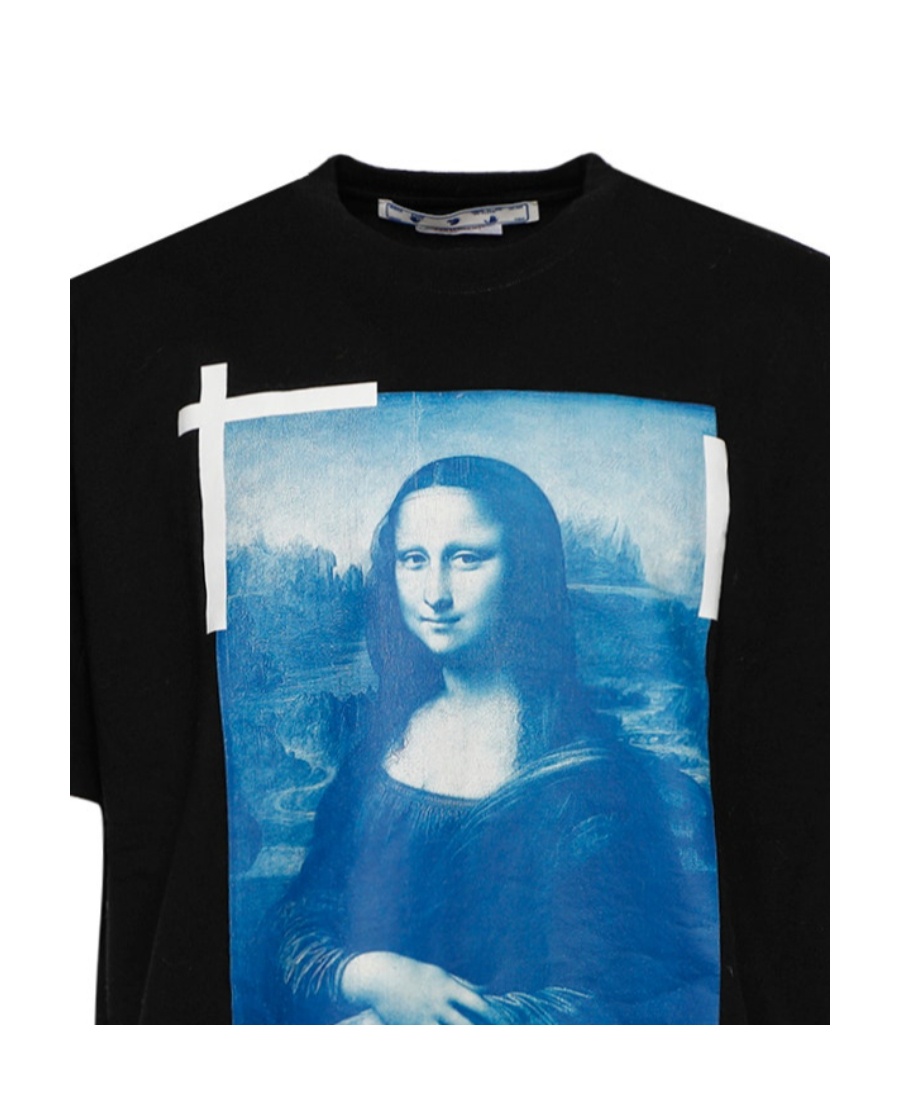 商品Off-White|黑色油画印花短袖棉 OMAA038C99JER002-0145（澳门仓发货）,价格¥2436,第2张图片详细描述