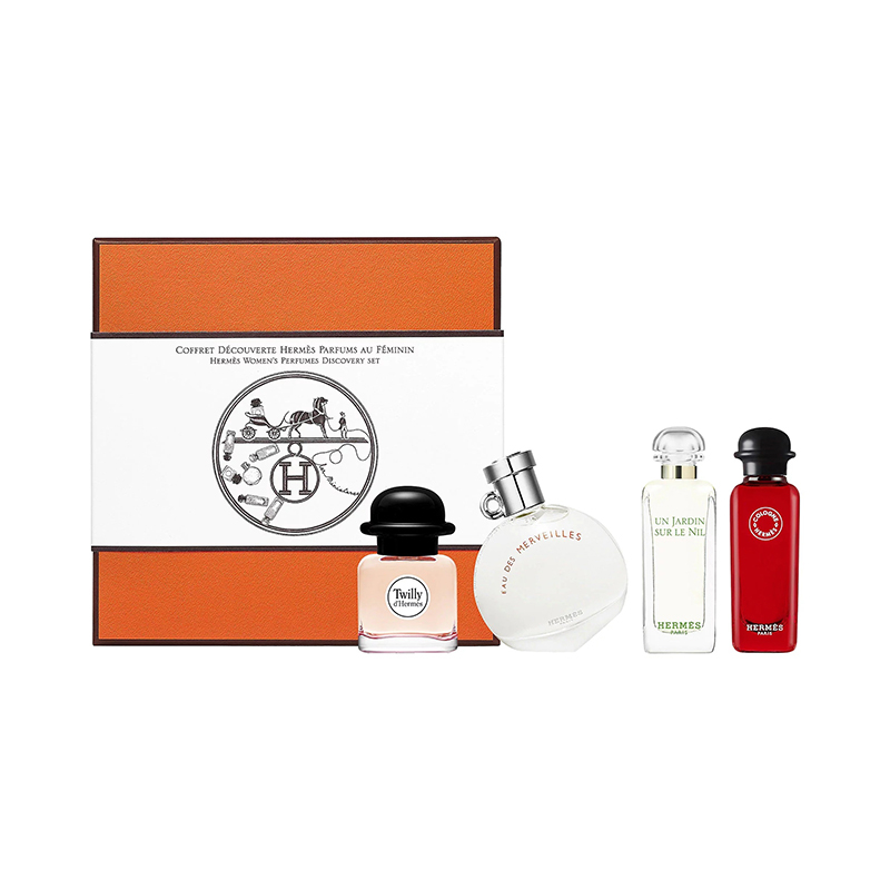 商品Hermes|爱马仕迷你香水礼盒四件套 4x7.5ml [丝巾+尼罗河花园+橘彩暗影星光+绯红火参],价格¥426,第5张图片详细描述