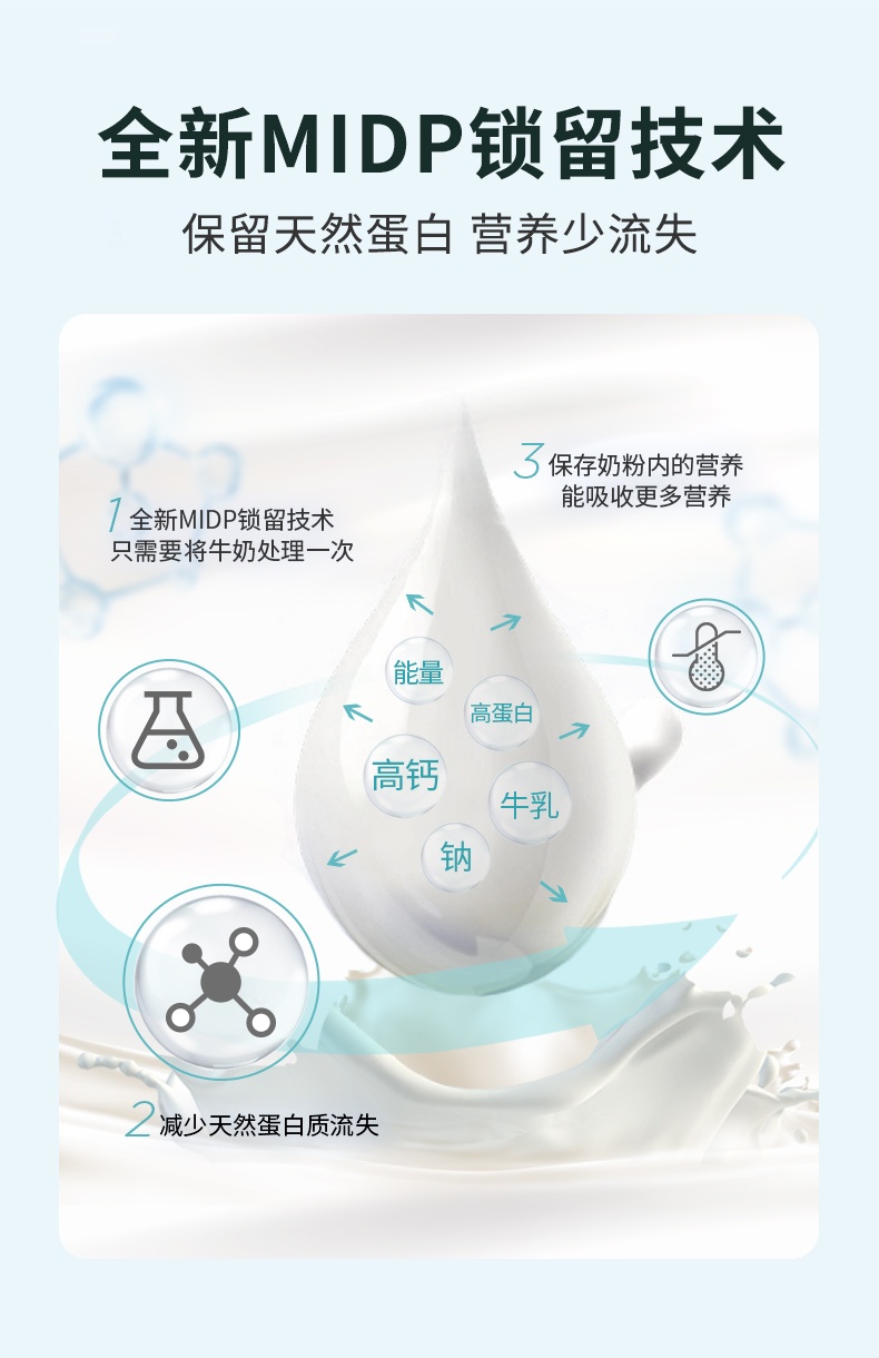 商品Hoeslandt|荷仕兰 脱脂奶粉袋装800克  成年女士学生成人高钙新西兰原装进口营养冲饮,价格¥163,第4张图片详细描述