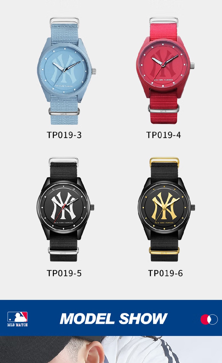 商品[国内直发] MLB|MLB美职棒手表时尚潮流女表简约男表运动石英腕表TP019,价格¥281,第9张图片详细描述