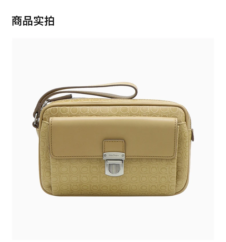 商品Salvatore Ferragamo|SALVATORE FERRAGAMO 米色女士手拿包 24-9694-608810,价格¥3623,第3张图片详细描述