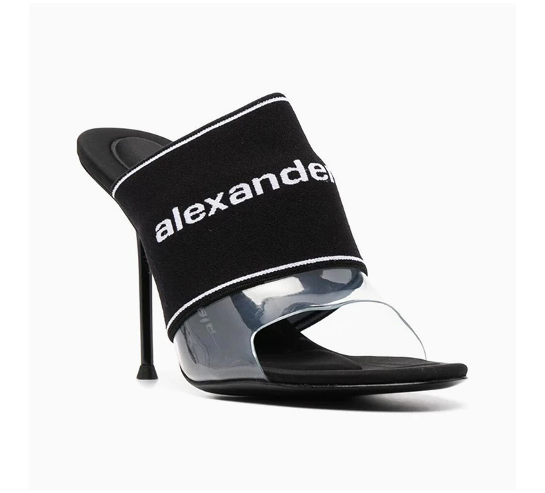 商品Alexander Wang|ALEXANDER WANG 黑色女士高跟凉鞋 30221S034-001,价格¥2354,第4张图片详细描述