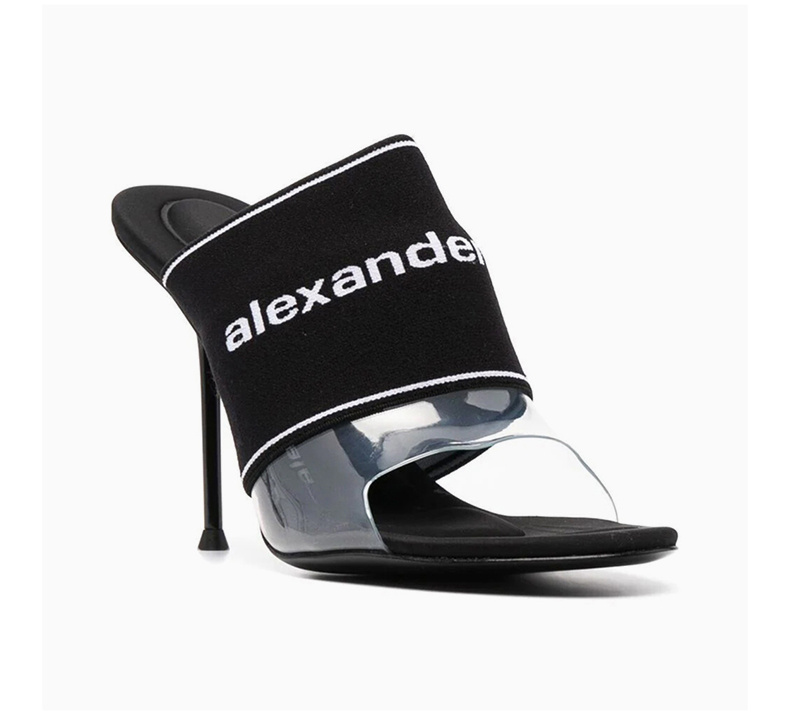 商品Alexander Wang|ALEXANDER WANG	 女士黑色徽标松紧凉鞋 30221S034-001,价格¥2613,第6张图片详细描述