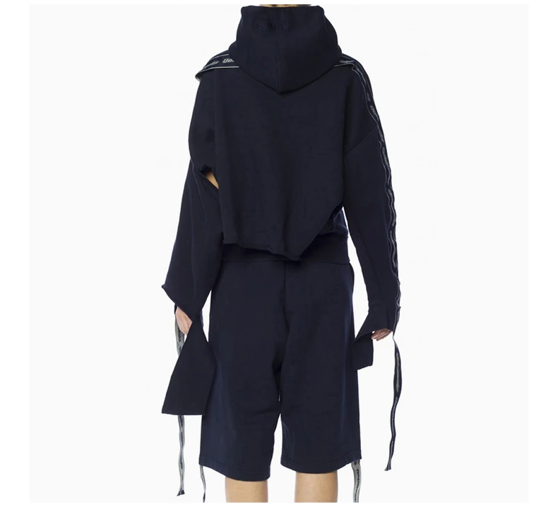 商品Vetements|VETEMENTS 女士海军蓝色织带连帽运动衫 WSS18TR26-NAVY,价格¥3105,第6张图片详细描述