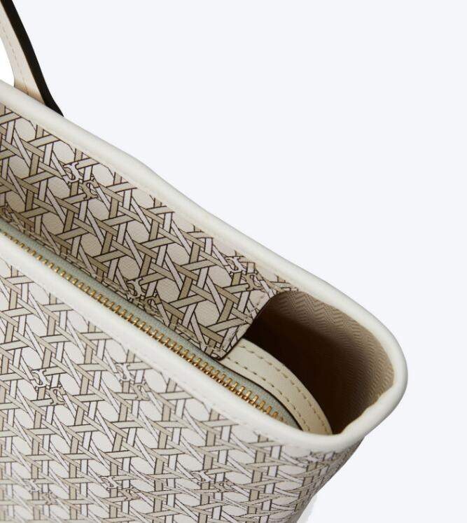 商品Tory Burch| 汤丽柏琦复古花纹涂层帆布单肩字母托特包小号中号（香港仓发货）,价格¥2200,第50张图片详细描述
