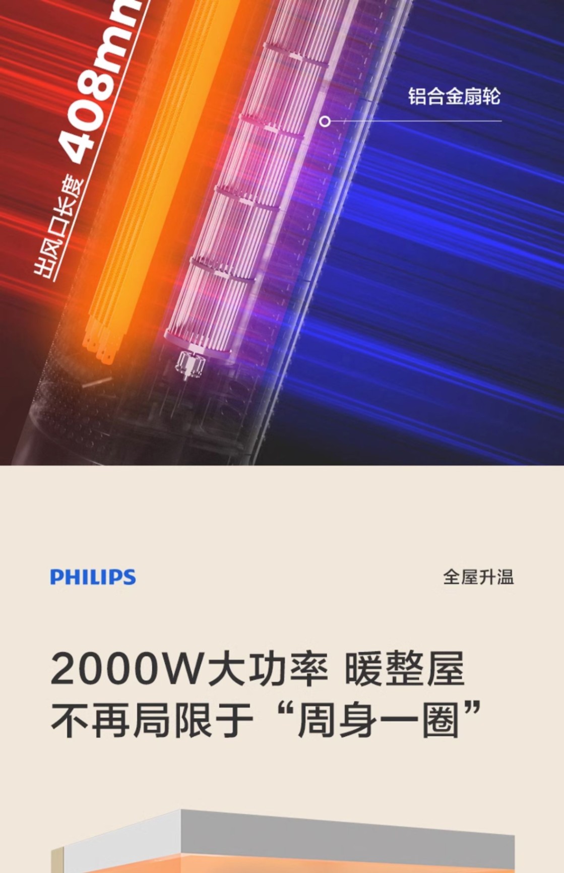 商品[国内直发] Philips|飞利浦暖风机电取暖器小型家用节能省电速热卧浴室婴儿暖气烤火炉,�价格¥1168,第13张图片详细描述