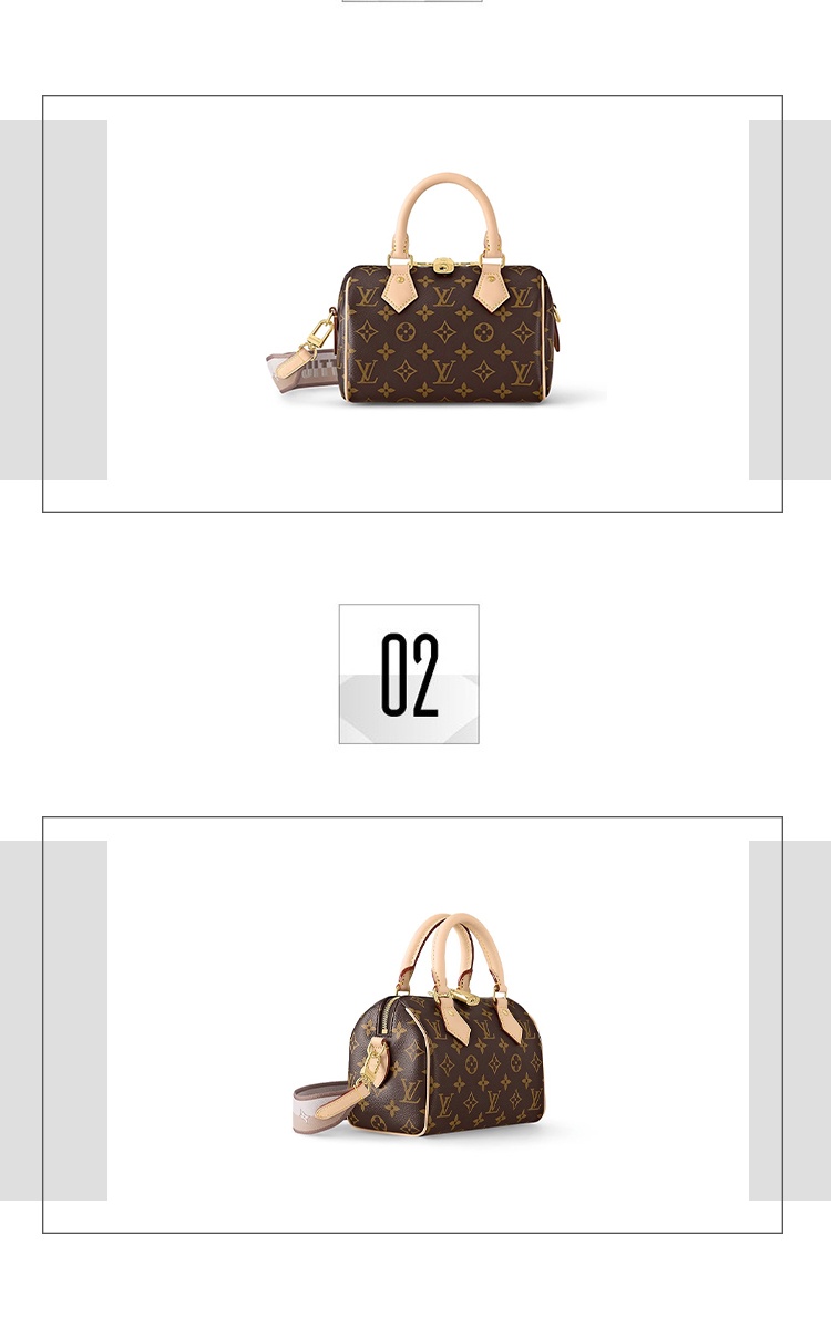 商品Louis Vuitton|Louis Vuitton/路易威登 SPEEDY 20奶茶色老花斜挎手提包 M46222 送礼好物,价格¥28746,第3张图片详细描述