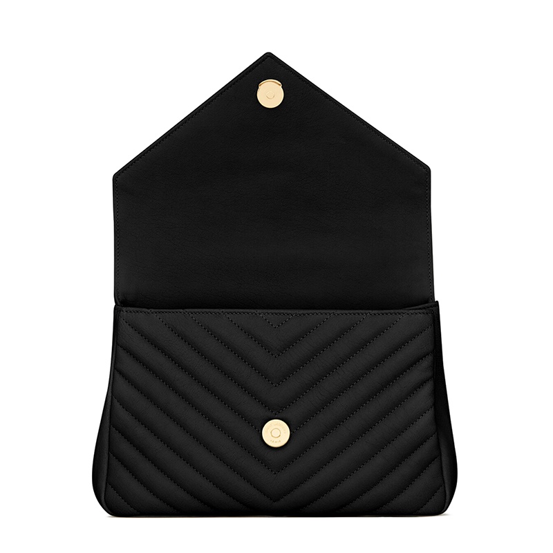 商品Yves Saint Laurent|SAINT LAURENT PARIS/圣罗兰 YSL 春夏新款 COLLEGE系列 女士中号黑色小羊皮绗缝链条金扣单肩斜挎手提包600279BRM071000,价格¥18313,第3张图片详细描述