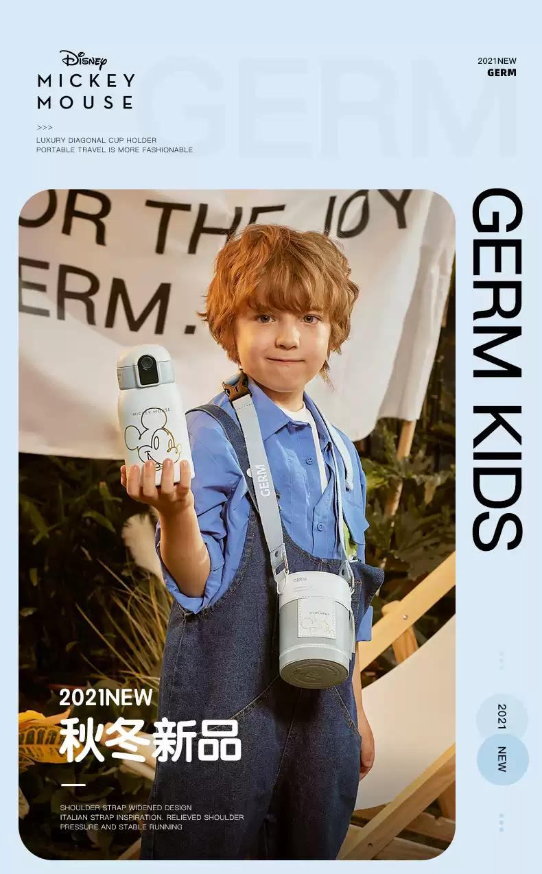 商品GERM|日本GERM格沵 米奇系列智能 儿童保温杯 500ML（白/蓝/粉/红/黄色）,价格¥487,第1张图片详细描述