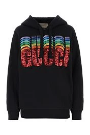商品[国内直发] Gucci|GUCCI 黑色女士卫衣/帽衫 717427-XJE5O-1043,价格¥12917,第1张图片详细描述