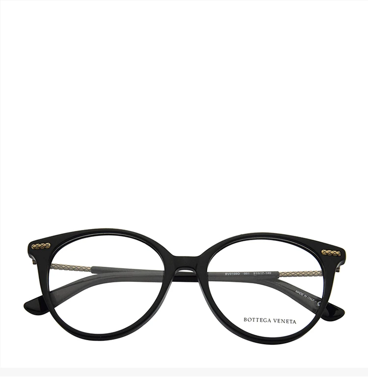 商品[国内直发] Bottega Veneta|BOTTEGA VENETA 葆蝶家 格纹拼接镜框百搭女士平光镜 BV0105O-001,价格¥763,第8张图片详细描述