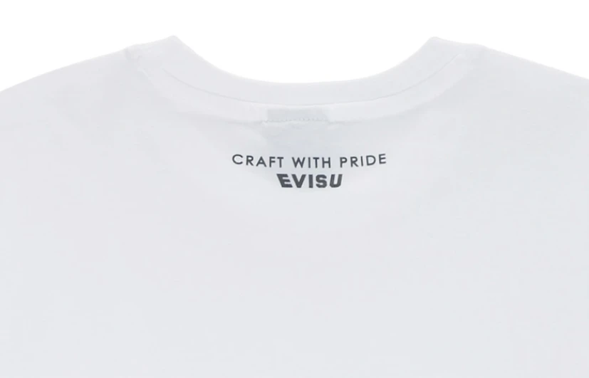 商品Evisu|【享贝家】（国内现货-QD）Evisu 福神 胸前大logo图案宽松短袖T恤 白色 ET5UTS901WH,价格¥83,第4张图片详细描述