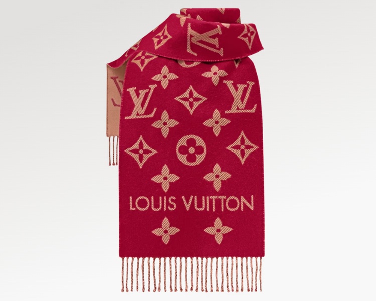 商品Louis Vuitton|Louis Vuitton 路易威登红色羊毛提花织纹围巾M79502,价格¥5990,第3张图片详细描述