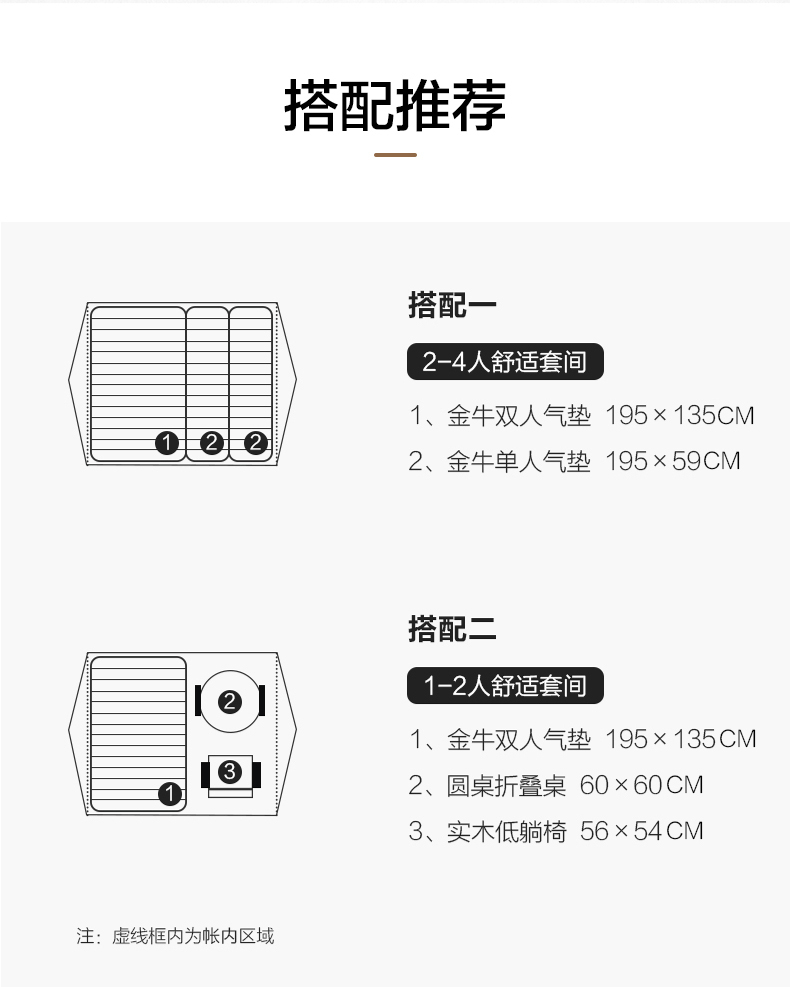 商品[国内直发] MobiGarden|Glamping户外轻奢露营大空间防风防雨加厚棉布帐篷纪元双峰150,价格¥1705,第38张图片详细描述