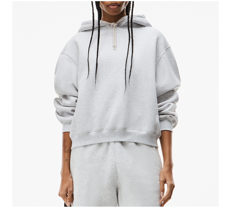 商品Alexander Wang|Alexander wang 女士白色logo印花抽绳连帽衫 4CC3212-053,价格¥1719,第7张图片详细描述