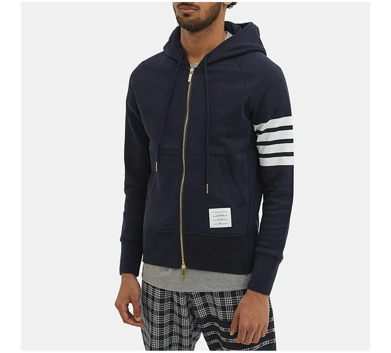 商品Thom Browne|THOM BROWNE 海军蓝色男士卫衣/帽衫 MJT022H-00535-461,价格¥3942,第5张图片详细描述
