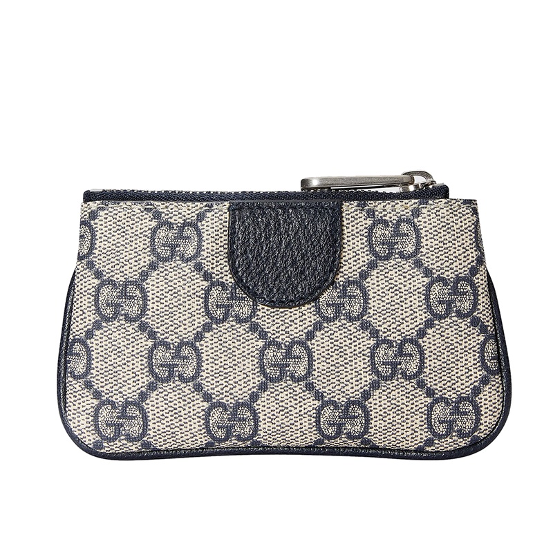 商品Gucci|GUCCI/古驰 22春夏新款Ophidia系列 女士米色/蓝色老花帆布红蓝织带配蓝色皮革吊坠双G�钥匙包 67172296IWN4076,价格¥2983,第5张图片详细描述