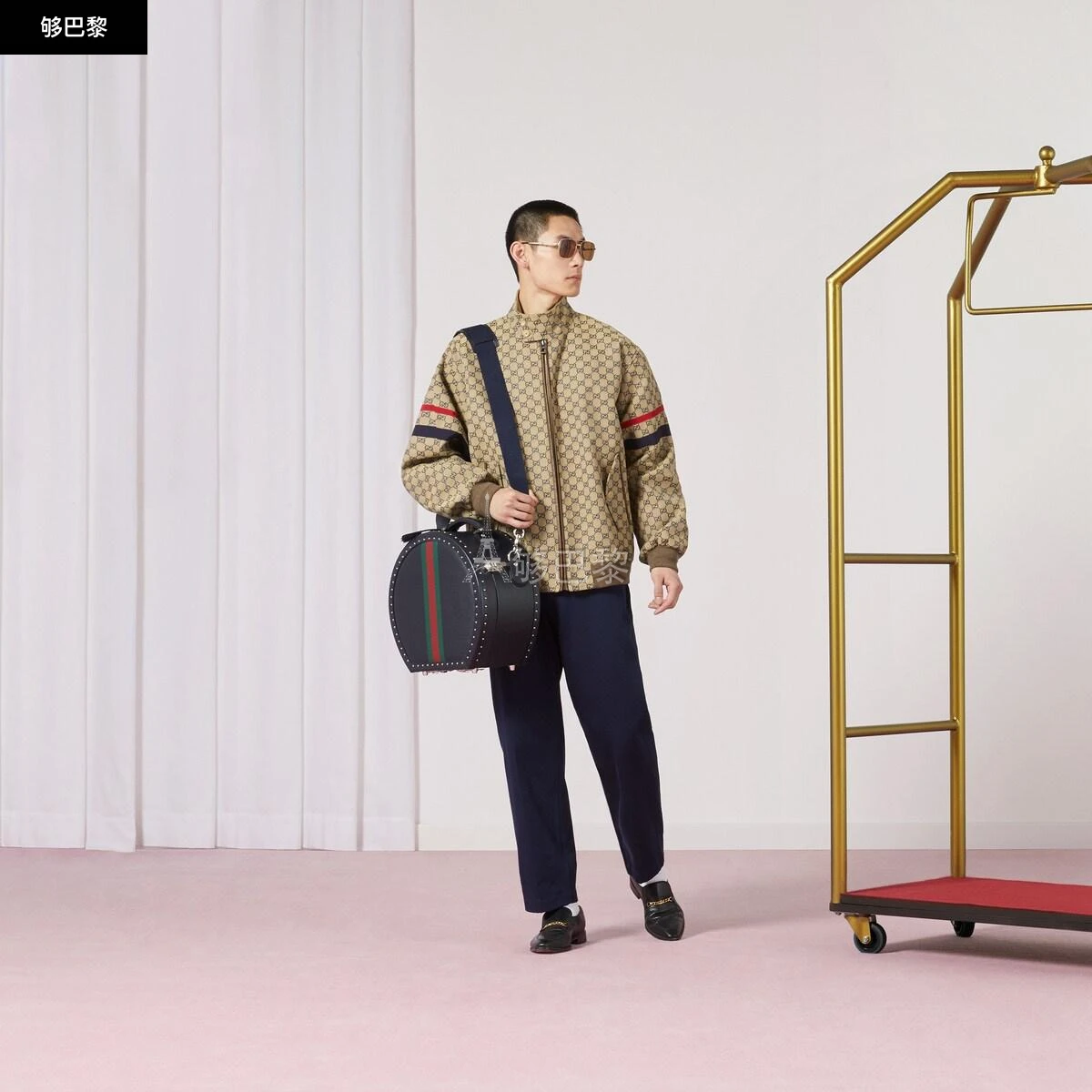 商品Gucci|【预售】 古驰 24秋冬 男士 收纳包 GUCCI SAVOY系列小号帽子收纳盒 722182 AACDX 4954,价格¥53067,第5张图片详细描述