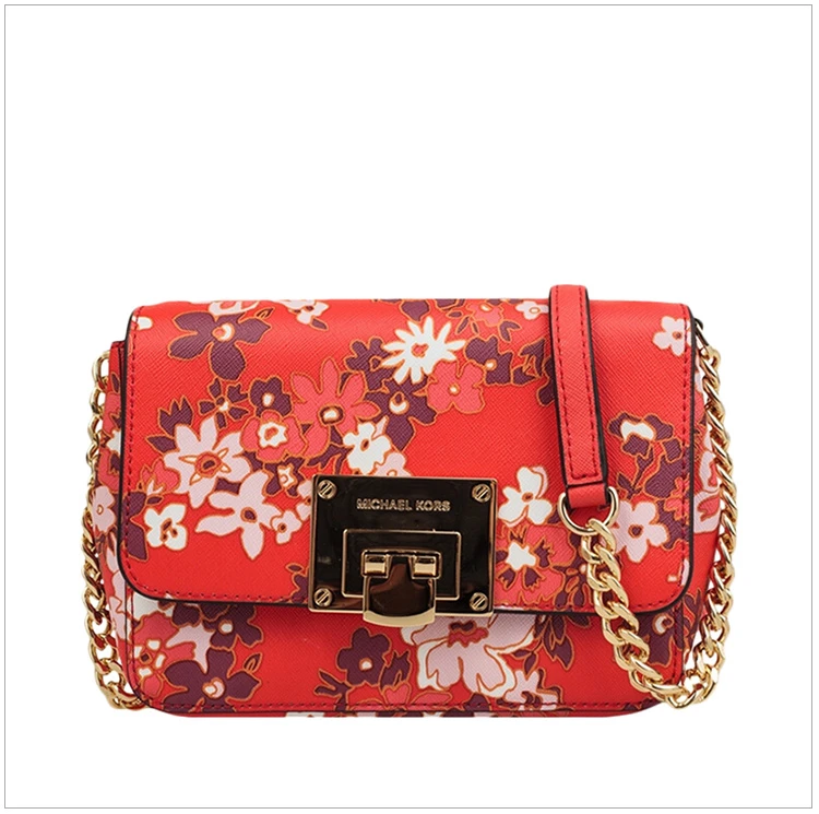商品Michael Kors|Michael Kors 迈克高仕 TINA系列女士小号红色皮质时尚印花单肩斜挎包 35H7GT4C5R-dksan,价格¥660,第4张图片详细描述