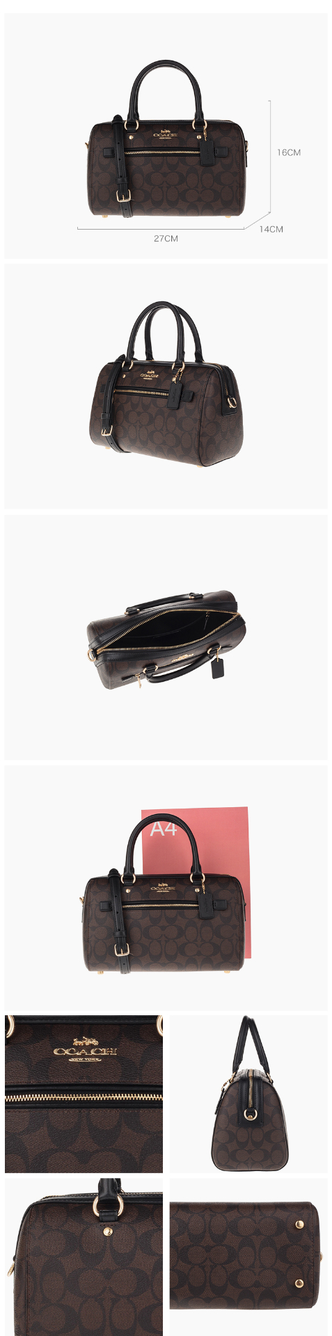 商品Coach|蔻驰中号女士大容量波士顿桶包斜挎单肩包,价格¥1636,第4张图片详细描述