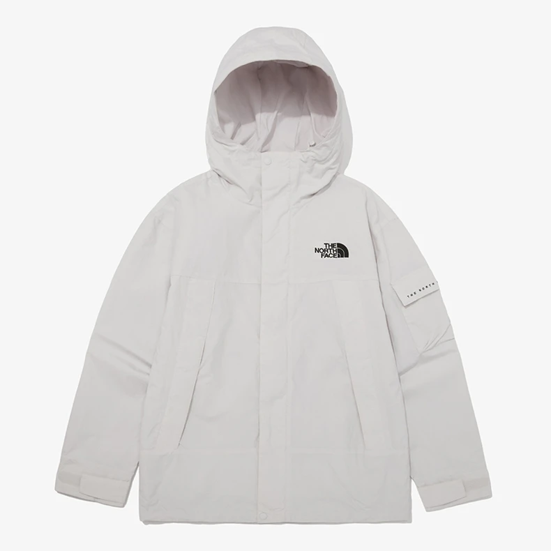 商品The North Face|【享贝家】ZY- 北面 男女防风字母连帽袖标户外冲锋衣外套夹克 沙白 NJ3BP01L IGY,价格¥597,第1张图片详细描述