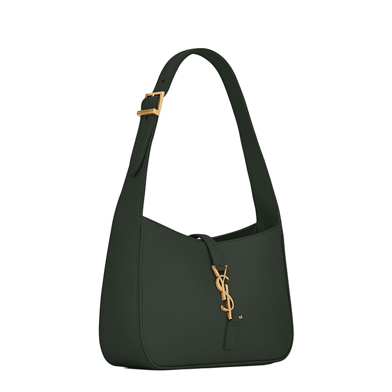 商品Yves Saint Laurent|SAINT LAURENT PARIS/圣罗兰 YSL 22春夏新款LE 5 À 7系列 女士深绿色光滑牛皮革标志金扣单肩手提腋下包,价格¥14908,第4张图片详细描述