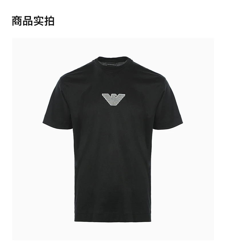 商品[国内直发] Emporio Armani|EMPORIO ARMANI 男黑色短袖T恤 3L1TCD-1JUVZ-0999,价格¥721,第4张图片详细描述