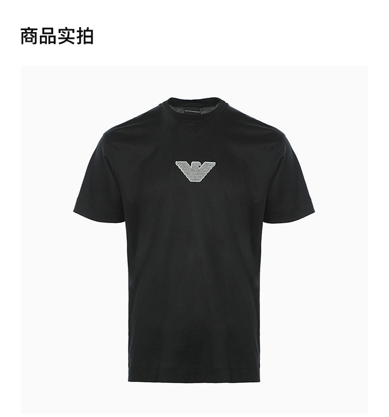 商品[国内直发] Emporio Armani|EMPORIO ARMANI 男黑色短袖T恤 3L1TCD-1JUVZ-0999,价格¥809,第4张图片详细描述