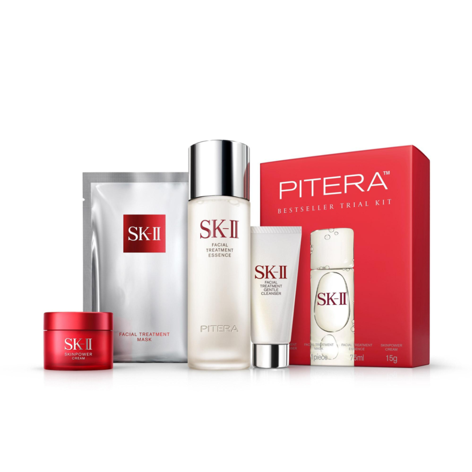 商品SK-II|【包邮包税】SK-II畅销体验套装精华75ml+洗面奶20g+SKIN POWER CREAM 15g+面膜1P,价格¥413,第1张图片详细描述