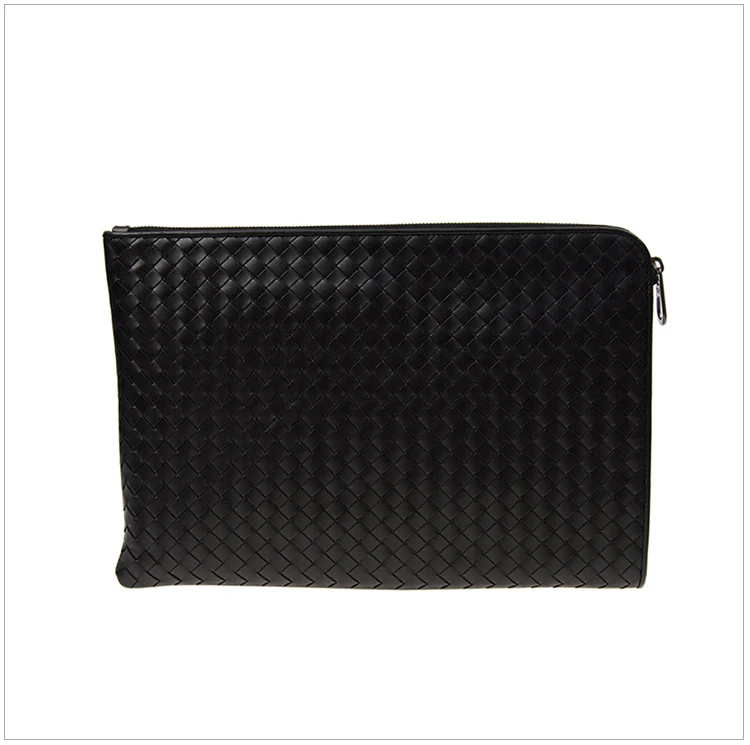 商品[国内直发] Bottega Veneta|Bottega Veneta 葆蝶家 男士黑色羊皮编制手拿包 406021-V4651-1000,价格¥9084,第4张图片详细描述