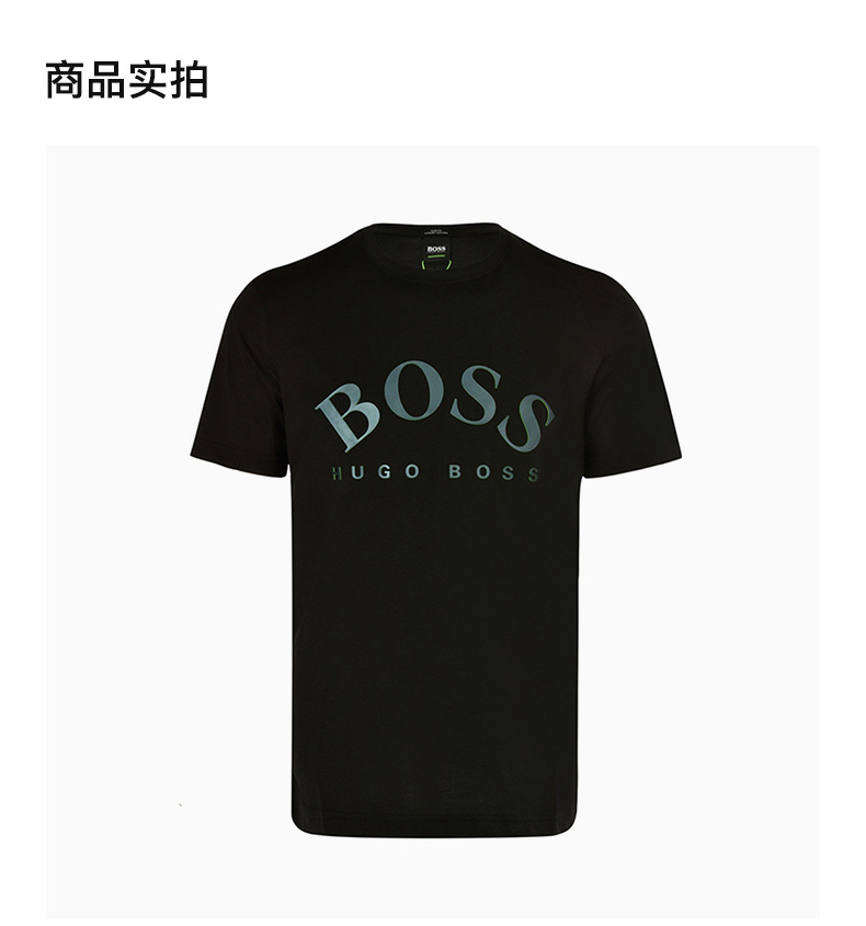 商品Hugo Boss|Hugo Boss 雨果博斯 男士黑色纯棉短袖T恤 TALLONE3493001,价格¥722,第7张图片详细描述