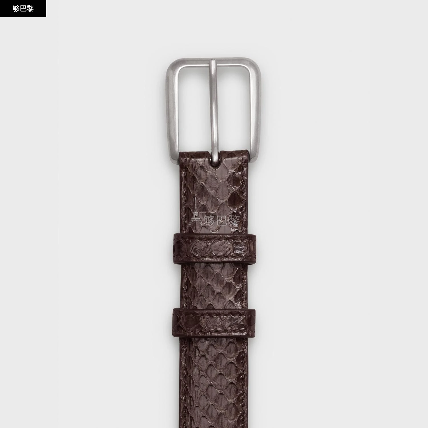 商品Celine|包邮包税【预售7天发货】 CELINE赛琳思琳 24春夏 男士 腰带 ELEGANT BELT WITH SQUARE BUCKLE IN WATERSNAKE 45AGT4A58.19EC,价格¥3979,第4张图片详细描述