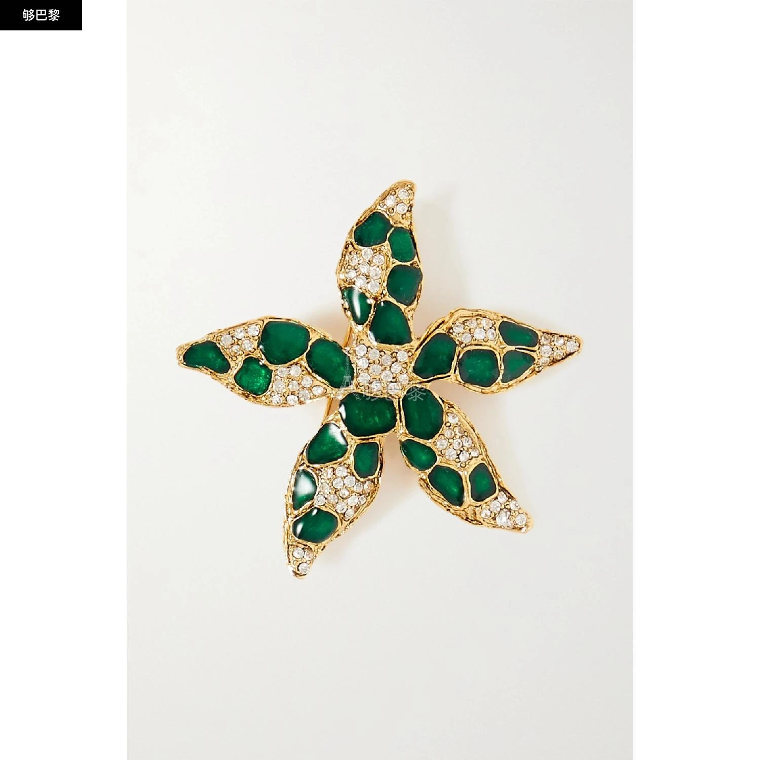 商品Oscar de la Renta|包邮包税【预售7天发货】 OSCAR DE LA RENTA 23秋冬 女士 胸针 Starfish 水晶金色胸针 1647597331337307 R24J304EMERALD ,价格¥4675,第4张图片详细描述