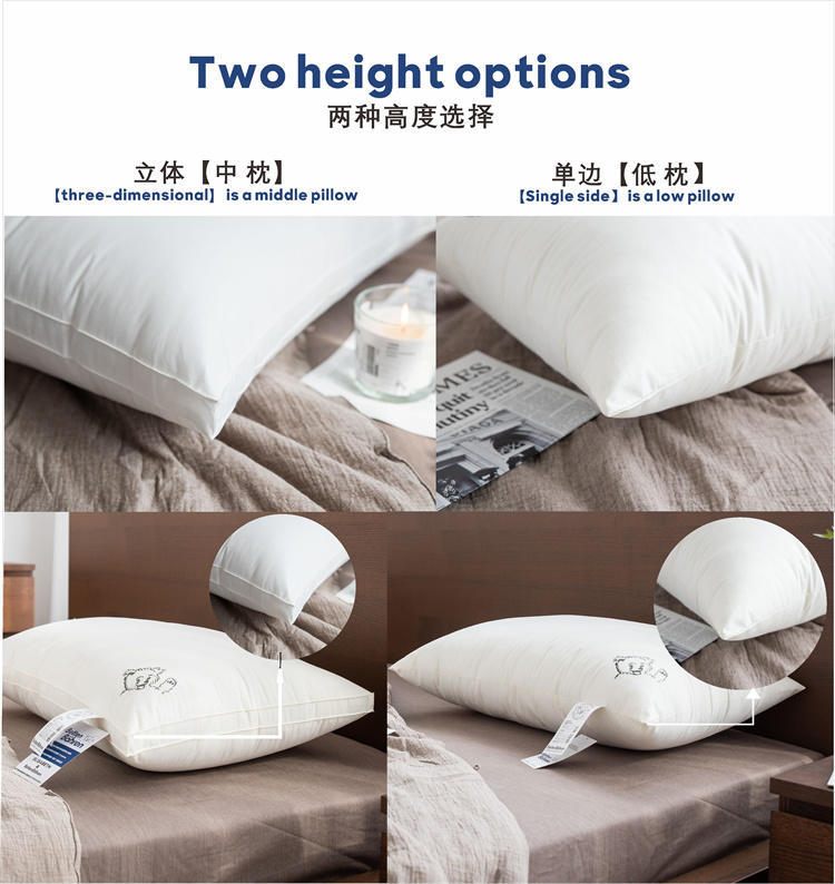 商品[国内直发] GLENVINTEN|格岚云顿出口德国Betten Bähren白鹅毛枕头全棉枕芯柔软蓬松酒店护颈椎枕一对,价格¥266,第14张图片详细描述