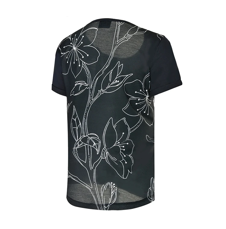 商品Emporio Armani|Emporio Armani 安普里奥 阿玛尼 女士黑色印花棉质短袖T恤 3ZTT73-JE2Z-1554,价格¥440,第4张图片详细描述