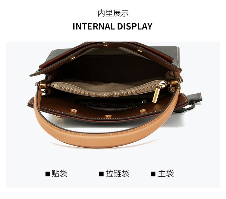 商品[国内直发] Tory Burch|TORY BURCH Lee Radziwill Double哑光高级精致 牛皮 单肩斜挎手提包 小号 女款 黑色,价格¥6664,第5张图片详细描述
