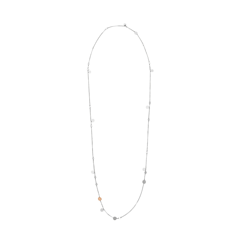 商品Hermes| HERMES/爱马仕 经典Confettis 120系列 925纯银18K金玫瑰金小挂坠长项链H104822B,价格¥11787,第2张图片详细描述
