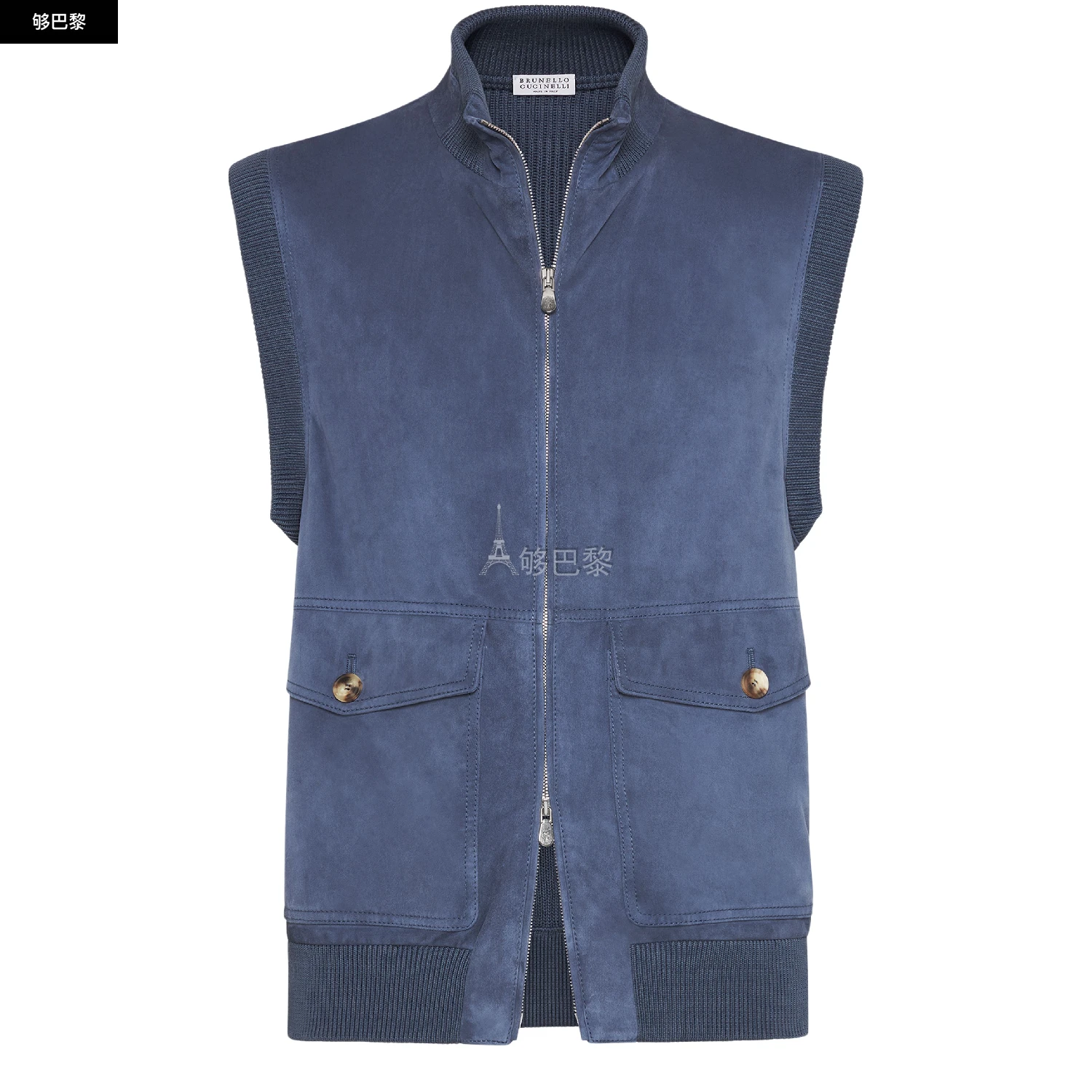 商品Brunello Cucinelli|【特惠9.0折】【预售】 男士 夹克 麂皮马甲  CUC98USUBLU,价格¥39951,第3张图片详细描述