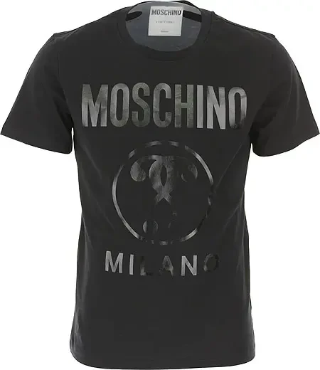 商品Boutique Moschino|BOUTIQUE MOSCHINO 男士黑色棉质短袖T恤 J0706-5240-0555,价格¥698,第1张图片详细描述