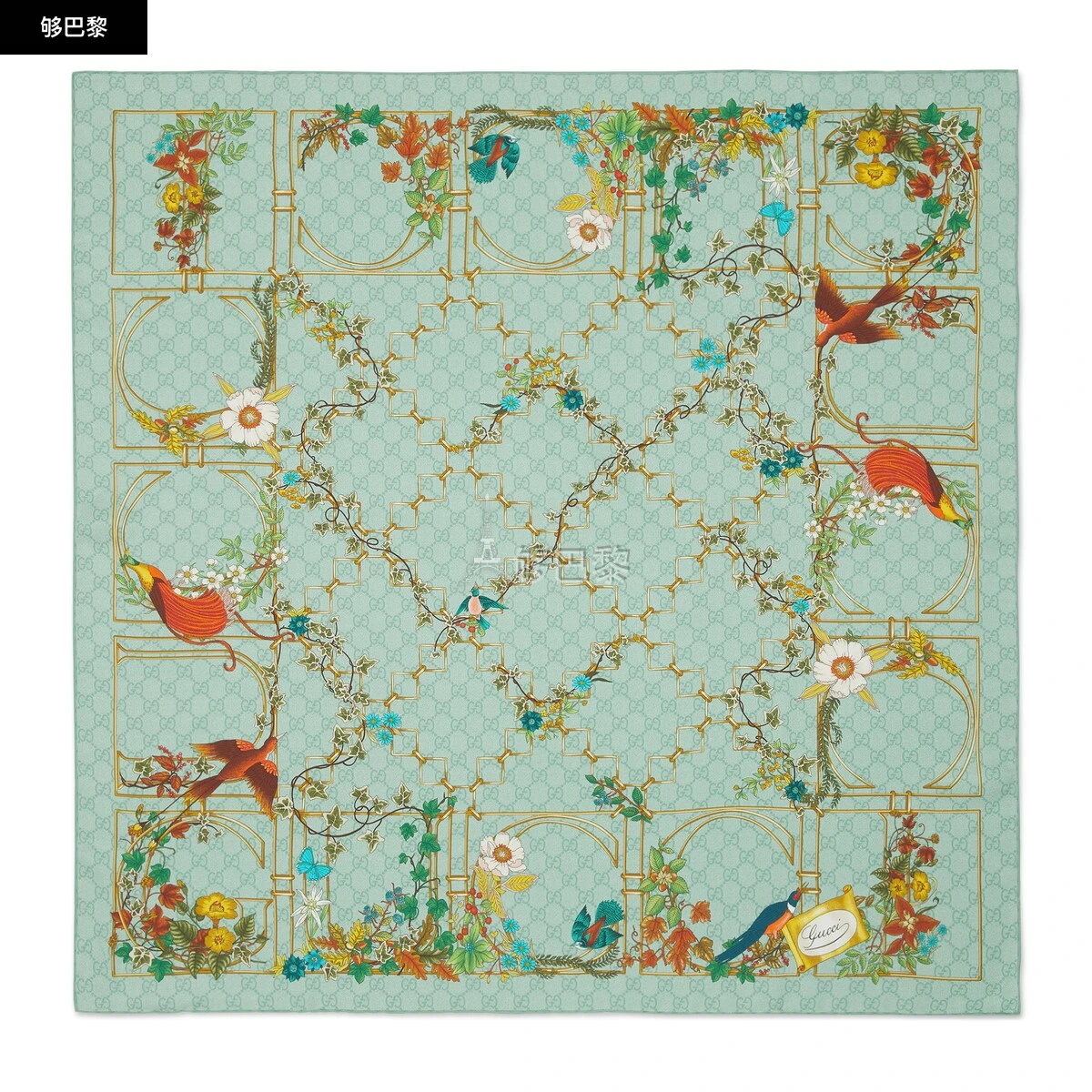 商品Gucci|【预售】 古驰 24秋冬 女士 丝巾 印花真丝方巾 777066 3G001 3900,价格¥4548,第2张图片详细描述