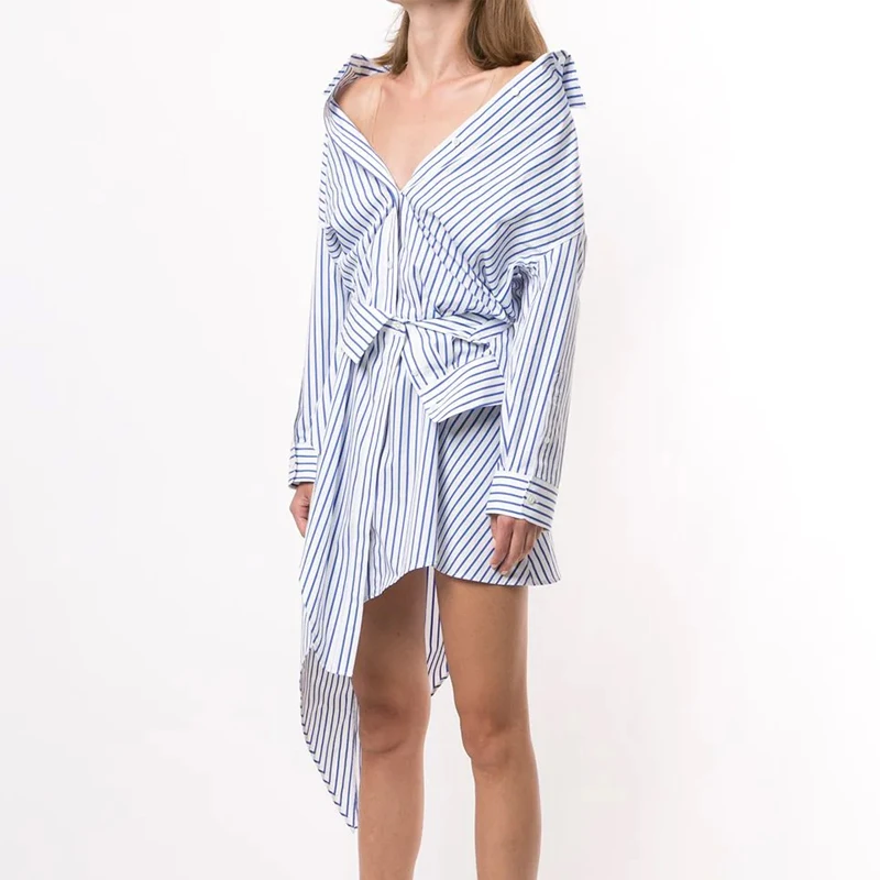 商品Alexander Wang|ALEXANDER WANG 女士蓝色衬衫连衣裙 1WC2206300-976,价格¥3873,第5张图片详细描述