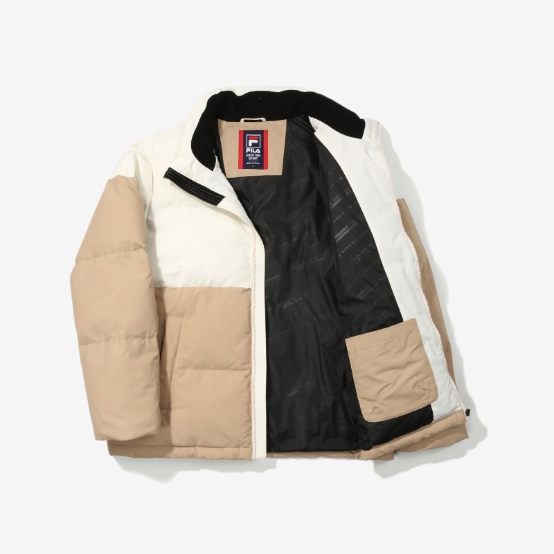 商品Fila|【享贝家】（国内发货）FILA 斐乐拼色羽绒夹克休闲羽绒服3款 男女同款 黑白拼色/米白拼色/藏蓝黑拼色 FS2DJD4104X G-LY,价格¥528,第17张图片详细描述
