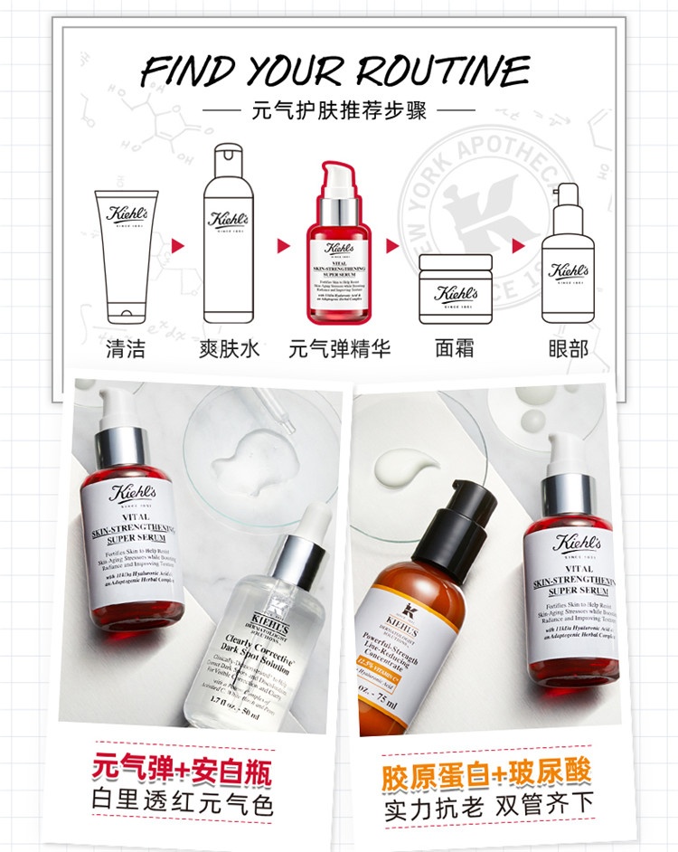 商品Kiehl's|Kiehl's科颜氏 「元气弹精华」抗初老玻尿酸修护精华液 30ml,价格¥392,第8张图片详细描述