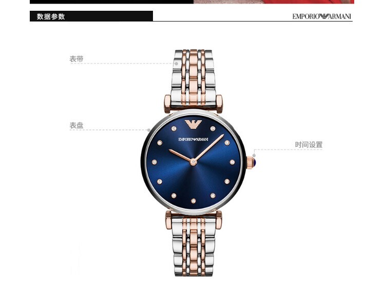 商品Emporio Armani|阿玛尼ARMANI-GIANNI T-B系列 AR11092 石英女表,价格¥1782,第2张图片详细描述