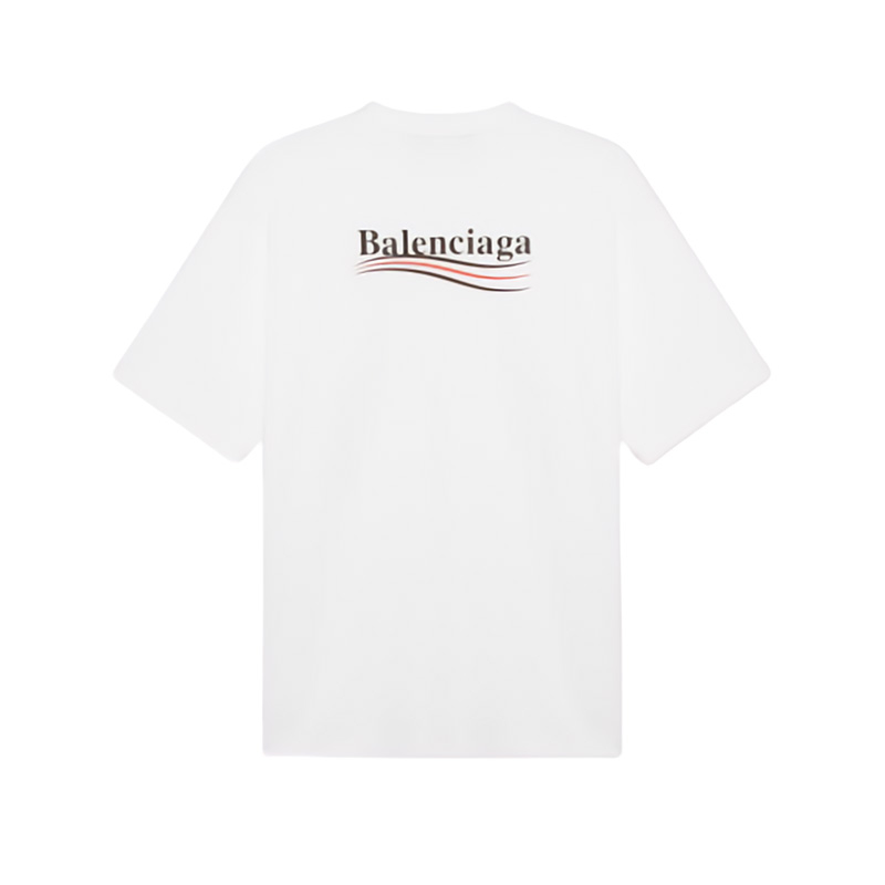 商品Balenciaga|巴黎世家  女士白色复古有机棉大码短袖T恤 620941TIV529040,价格¥4306,第3张图片详细描述