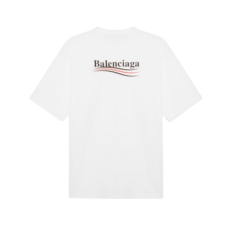 商品Balenciaga|巴黎世家  女士白色复古有机棉大码短袖T恤 620941TIV529040,价格¥4436,第5张图片详细描述