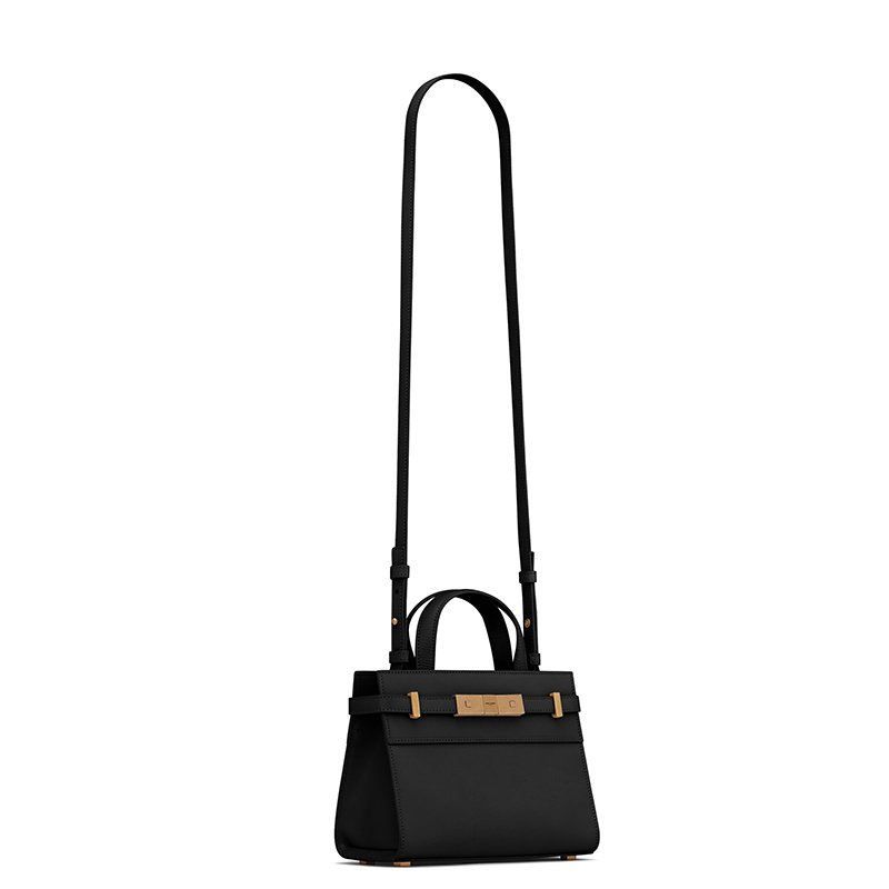 商品Yves Saint Laurent|SAINT LAURENT PARIS/圣罗兰 YSL MANHATTAN系列 女士nano号黑色小牛皮磁性夹扣开合单肩斜挎手提包,价格¥14350,第4张图片详细描述