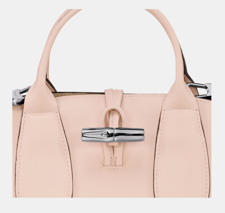 商品[国内直发] Longchamp|珑骧新款女士ROSEAU系列小号牛皮竹节扣可拆卸肩带手提单肩斜挎包比格包棕色,价格¥3070,第2张图片详细描述