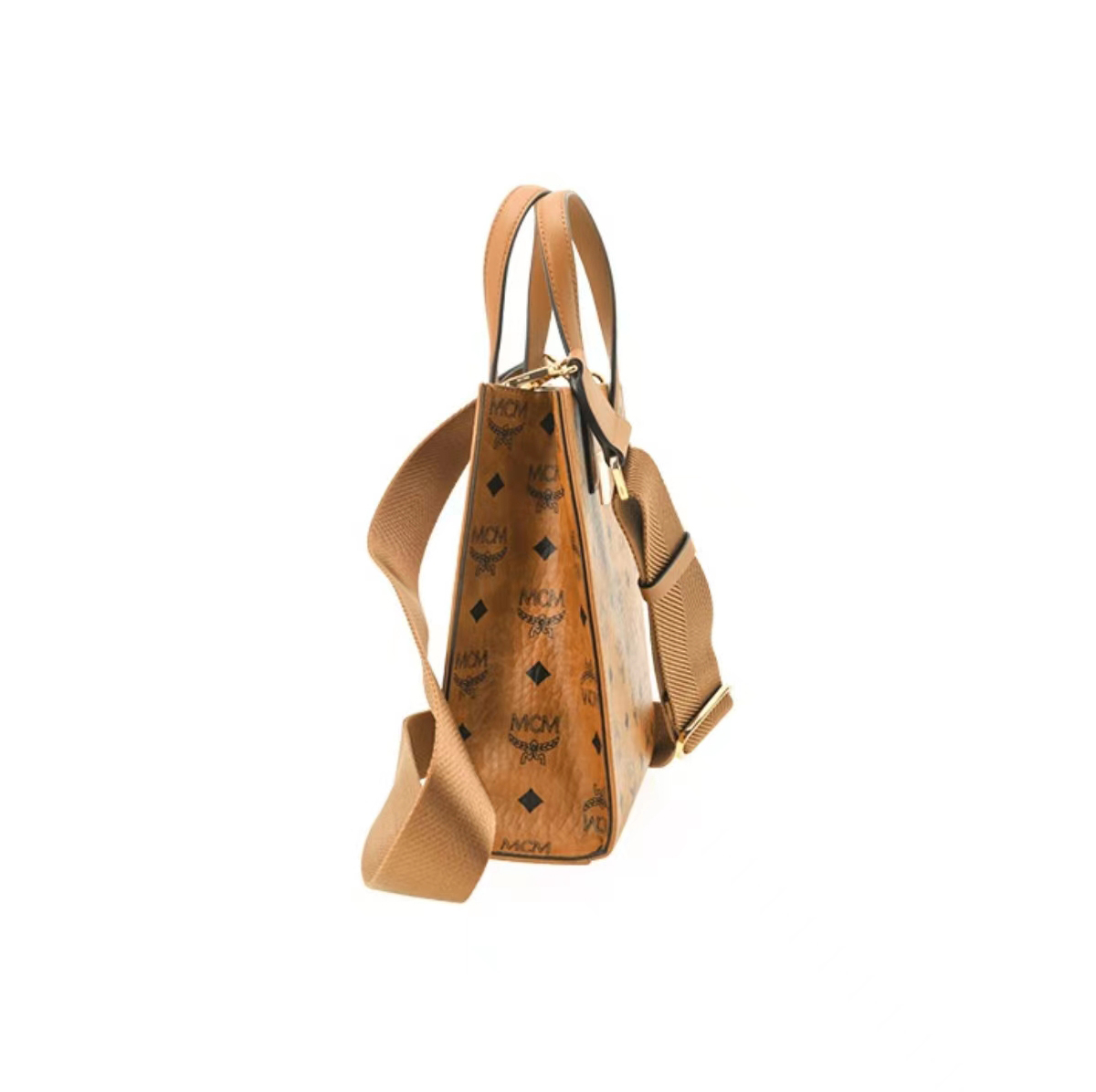 商品[国内直发] MCM|MCM女包奢侈品 中性Visetos Klassik干邑色人造革迷你手提单肩斜挎包礼物送女友MMTAAKC02CO001,价格¥2393,第7张图片详细描述